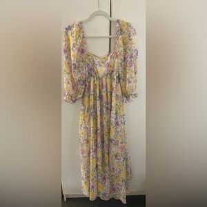 Storia Floral Maxi Dress - Yellow and Purple
